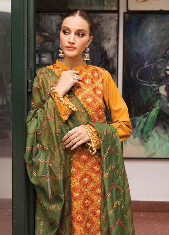 RajBari Embroidered Lawn Suits Unstitched 3 Piece RB23EL 5B - Premium Collection