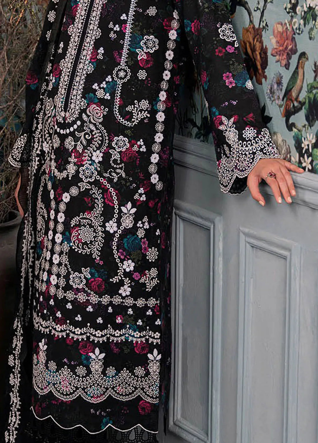 Rajbari Embroidered Chikan Suit Unstitched 3 Piece RB24C D-04 - Summer Collection