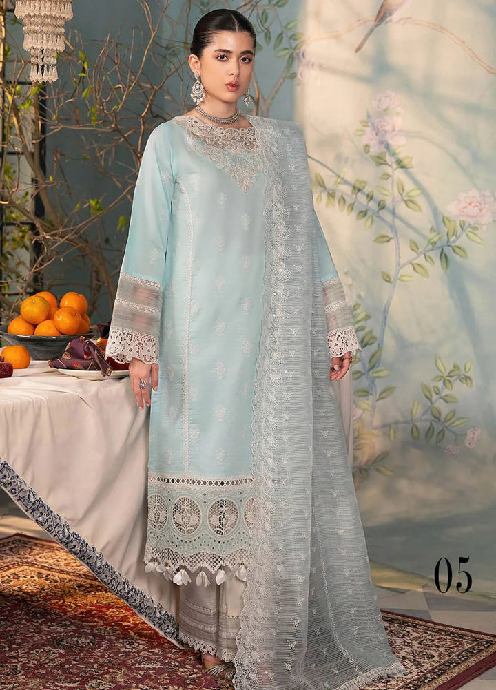 Rajbari Embroidered Chikan Suit Unstitched 3 Piece RB24C D-05 - Summer Collection