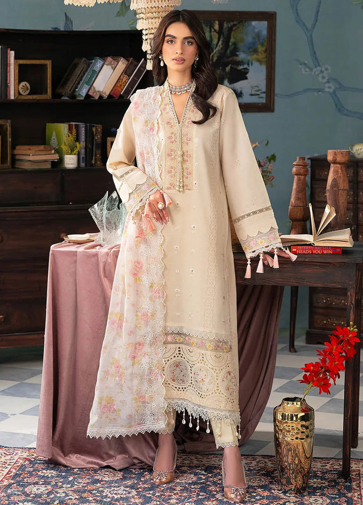 Rajbari Embroidered Chikan Suit Unstitched 3 Piece RB24C D-06 - Summer Collection
