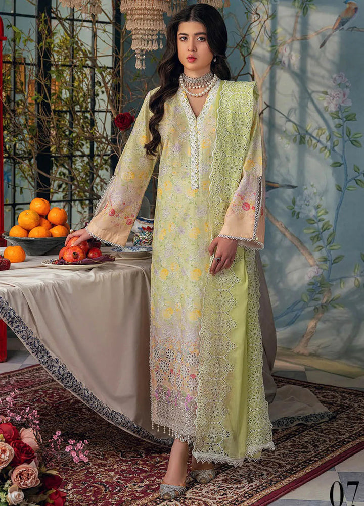 Rajbari Embroidered Chikan Suit Unstitched 3 Piece RB24C D-07 - Summer Collection