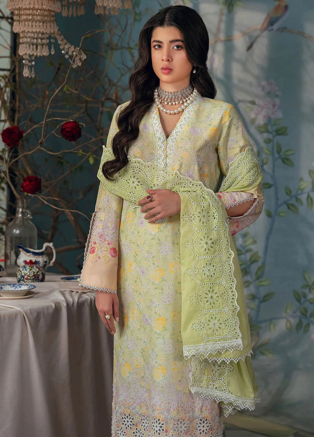 Rajbari Embroidered Chikan Suit Unstitched 3 Piece RB24C D-07 - Summer Collection