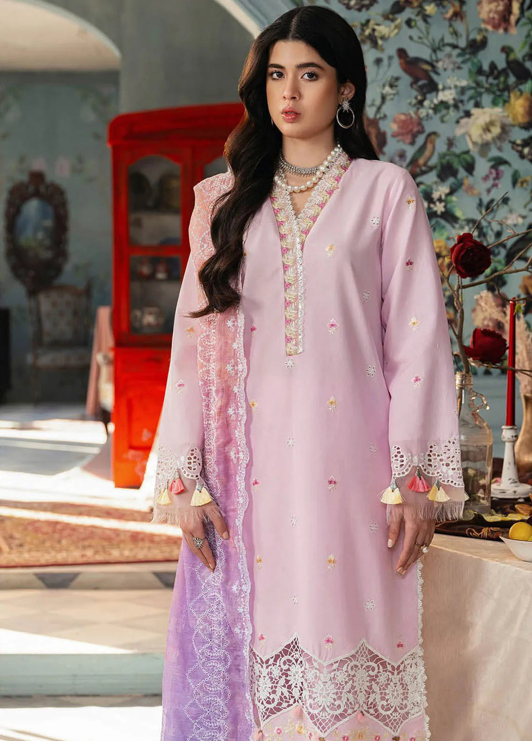 Rajbari Embroidered Chikan Suit Unstitched 3 Piece RB24C D-09 - Summer Collection
