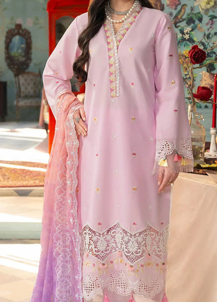 Rajbari Embroidered Chikan Suit Unstitched 3 Piece RB24C D-09 - Summer Collection