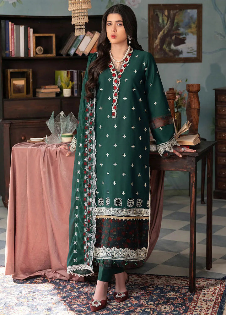 Rajbari Embroidered Chikan Suit Unstitched 3 Piece RB24C D- 10 - Summer Collection