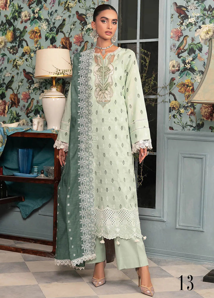 Rajbari Embroidered Chikan Suit Unstitched 3 Piece RB24C D- 13 - Summer Collection