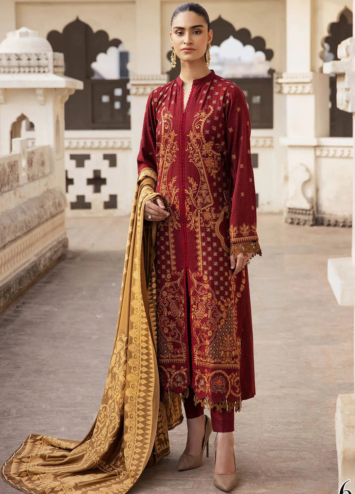 Rajbari Embroidered Karandi Suit Unstitched 3 Piece RB24W 6A - Winter Collection