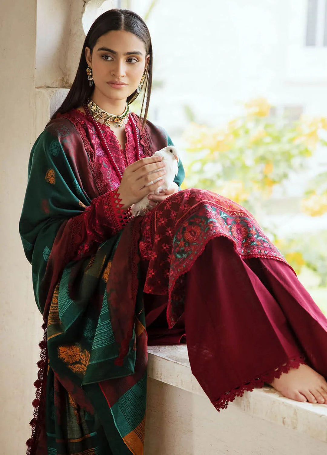 Rajbari Embroidered Khaddar Suit Unstitched 3 Piece RB24W 4A - Winter Collection