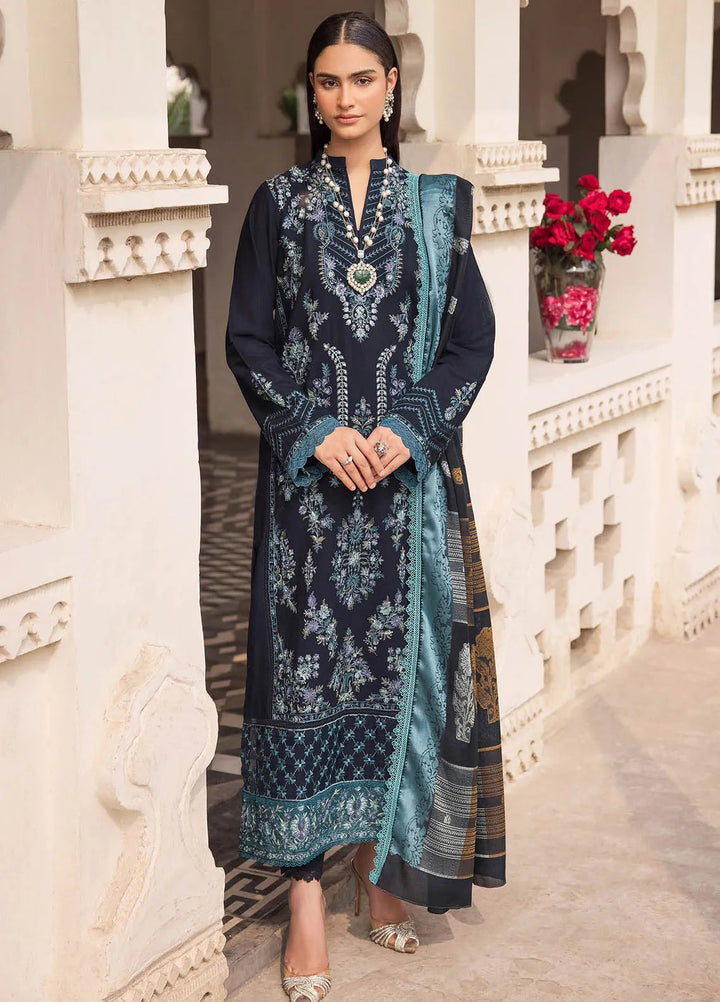 Rajbari Embroidered Khaddar Suit Unstitched 3 Piece RB24W 4B - Winter Collection