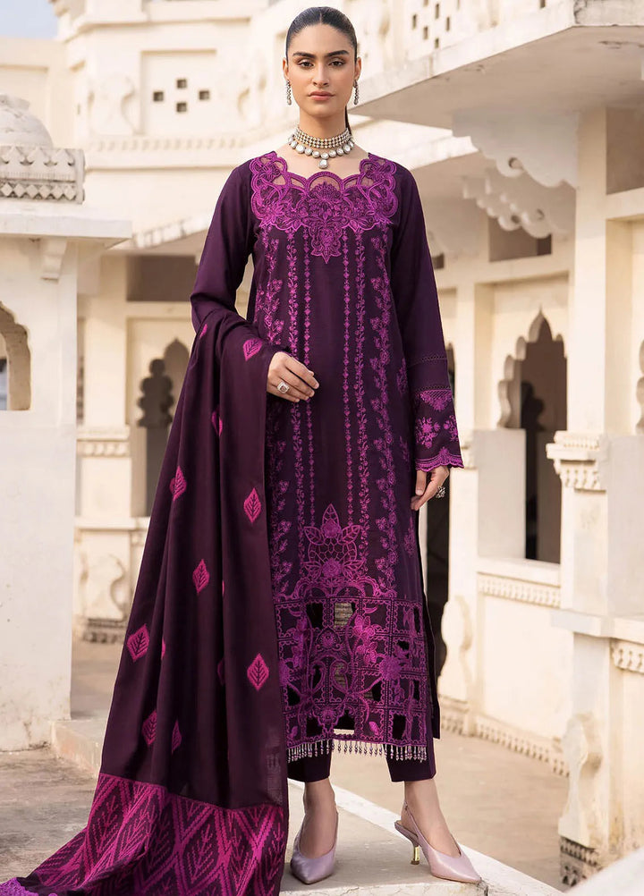 Rajbari Embroidered Khaddar Suit Unstitched 3 Piece RB24W 5A - Winter Collection
