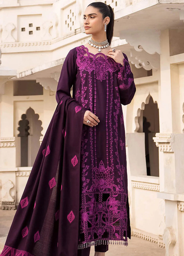 Rajbari Embroidered Khaddar Suit Unstitched 3 Piece RB24W 5A - Winter Collection