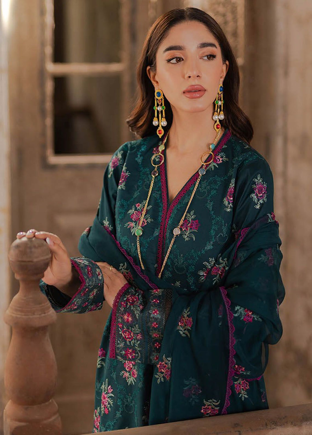RajBari Embroidered Lawn Suit Unstitched 3 Piece RB24S 2-A - Summer Collection