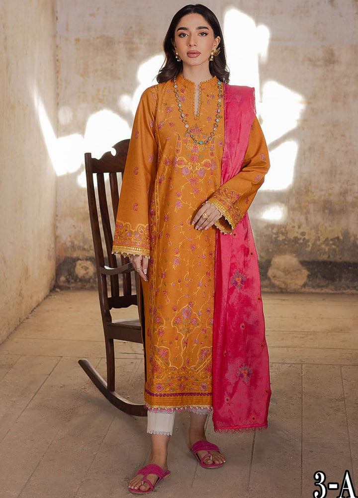 RajBari Embroidered Lawn Suit Unstitched 3 Piece RB24S 3-A - Summer Collection