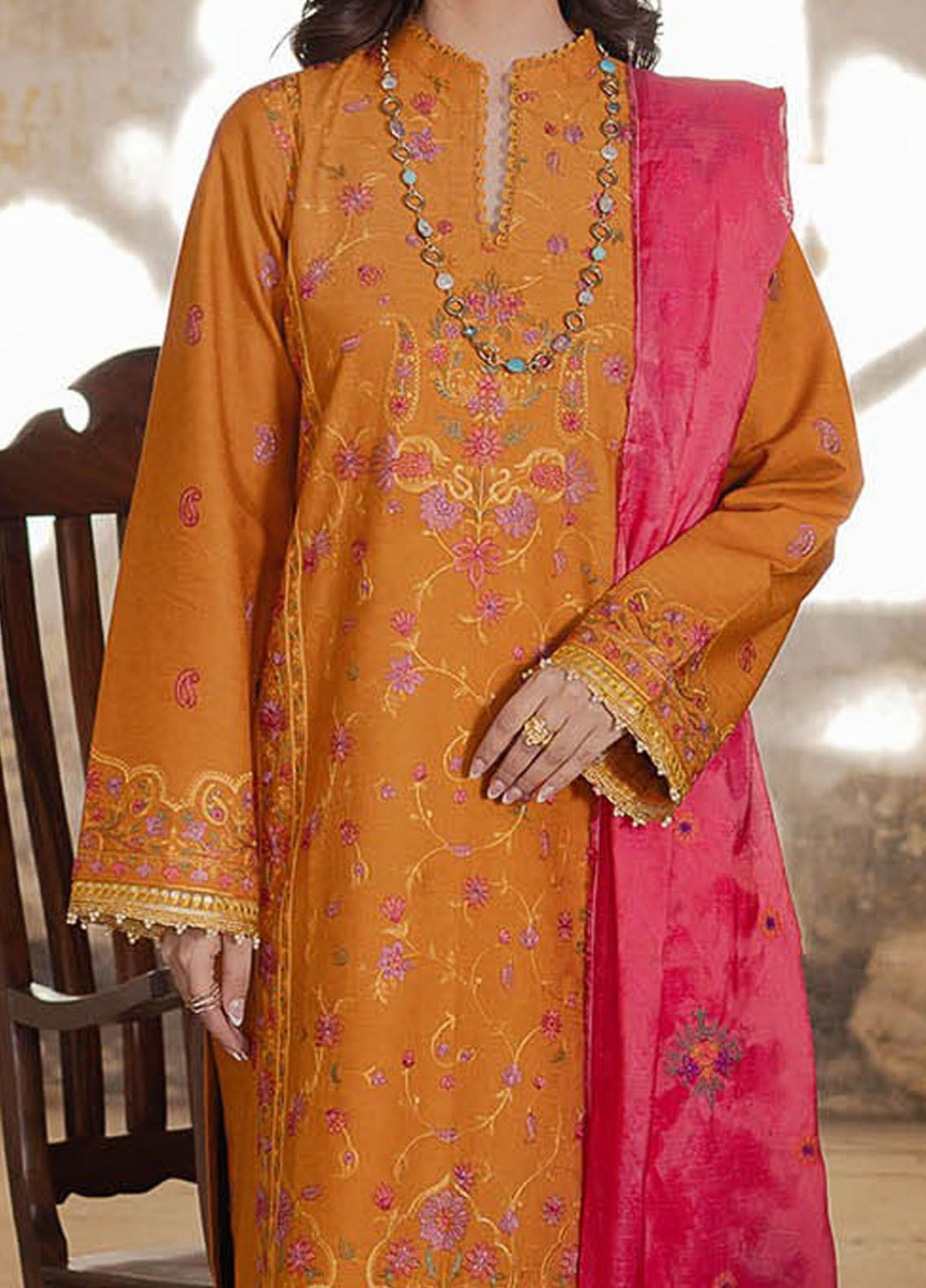 RajBari Embroidered Lawn Suit Unstitched 3 Piece RB24S 3-A - Summer Collection