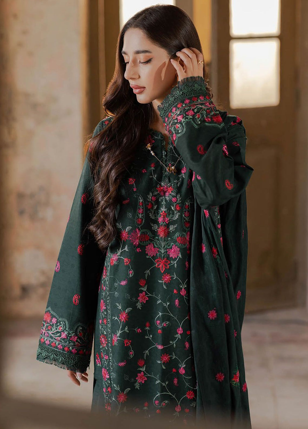 RajBari Embroidered Lawn Suit Unstitched 3 Piece RB24S 3-B - Summer Collection