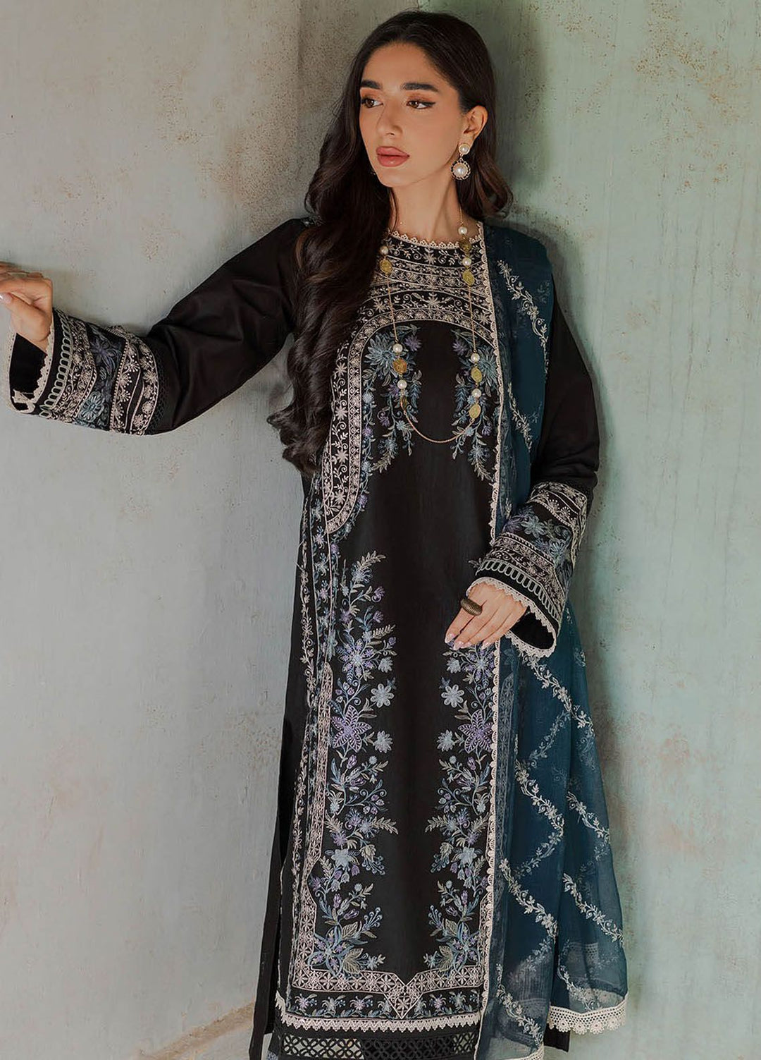 RajBari Embroidered Lawn Suit Unstitched 3 Piece RB24S 5-B - Summer Collection