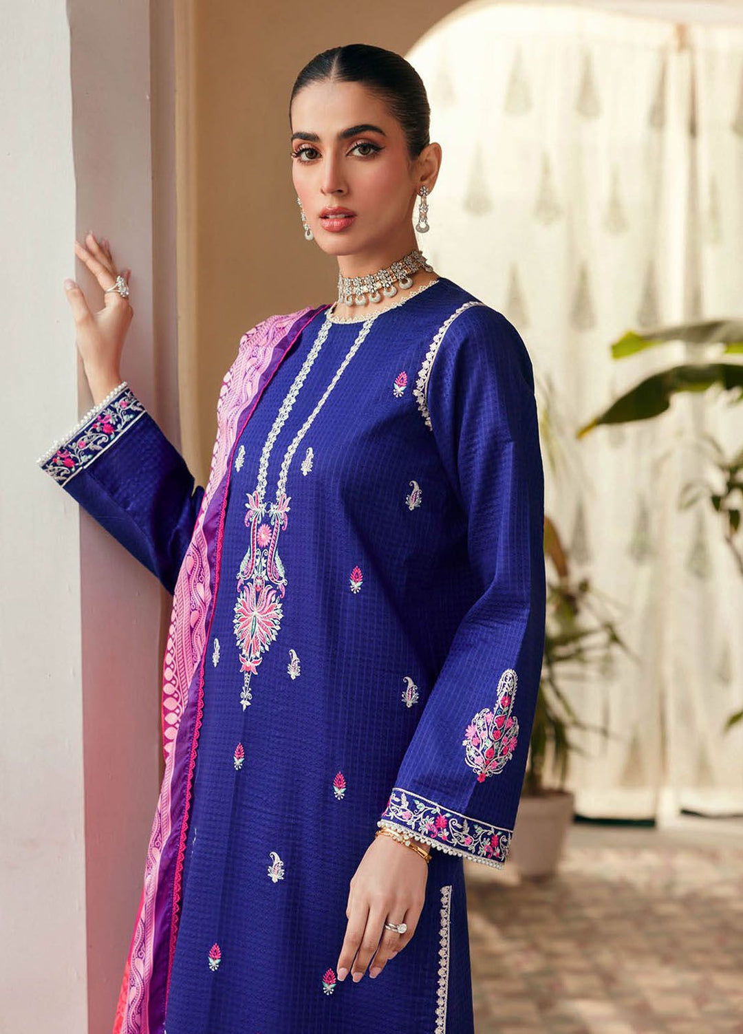 RajBari Embroidered Lawn Suits Unstitched 3 Piece RB24ES D-04 - Summer Collection