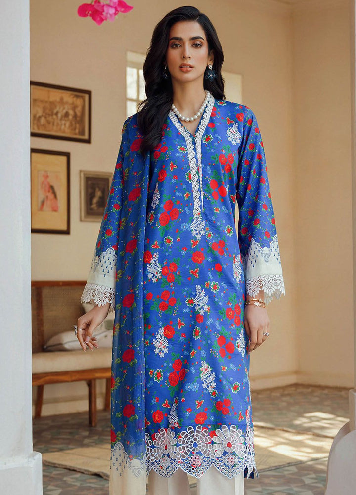 RajBari Embroidered Lawn Suits Unstitched 3 Piece RB24ES D-08 - Summer Collection