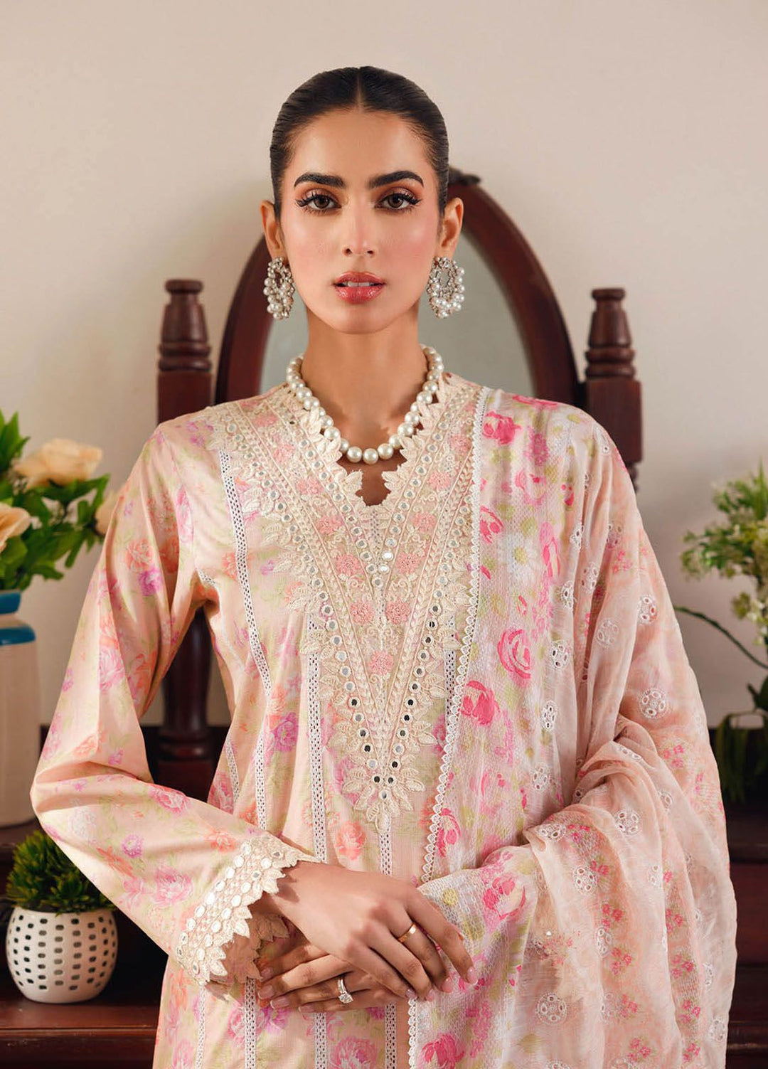 RajBari Embroidered Lawn Suits Unstitched 3 Piece RB24ES D-09 - Summer Collection