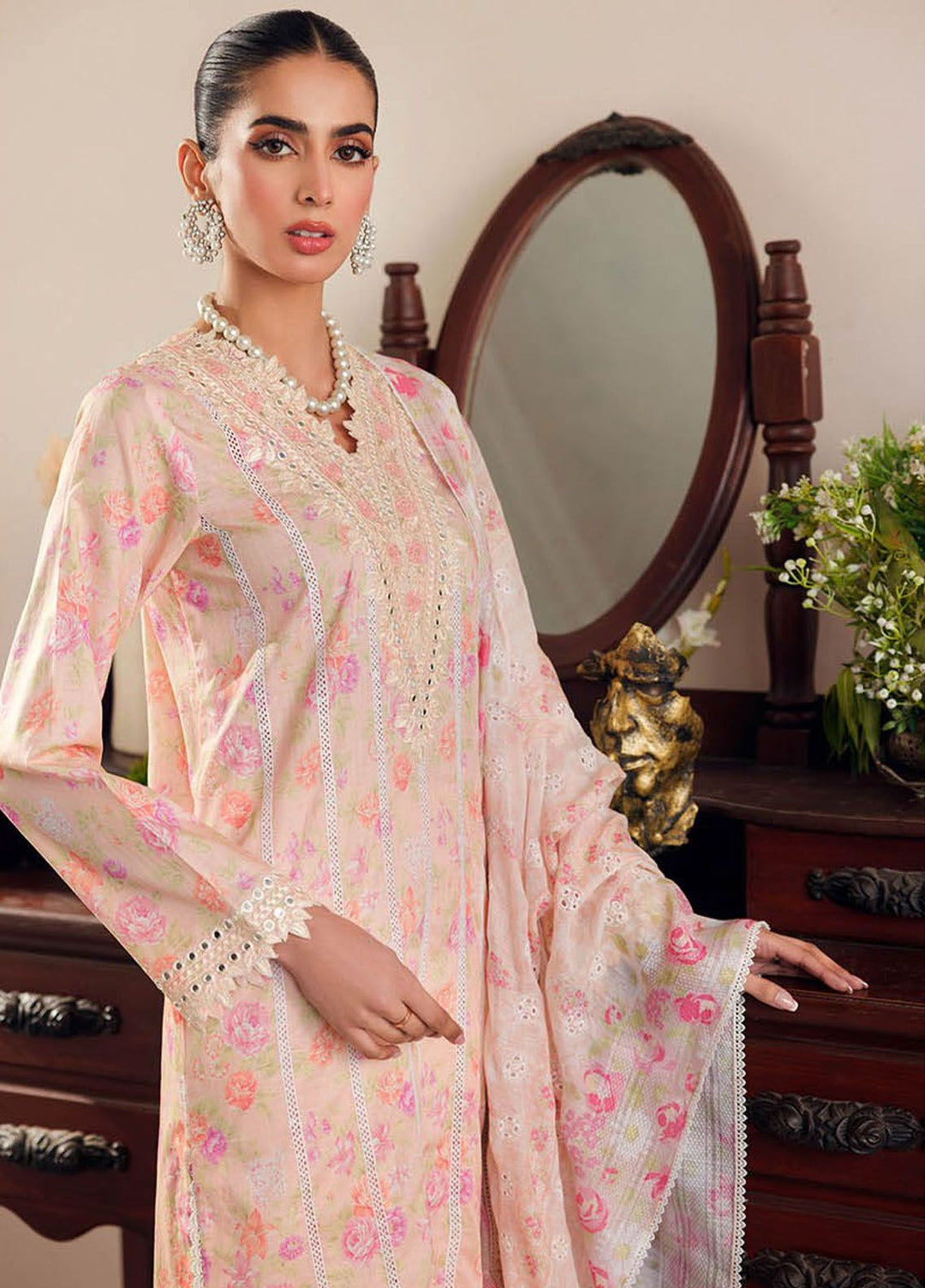 RajBari Embroidered Lawn Suits Unstitched 3 Piece RB24ES D-09 - Summer Collection