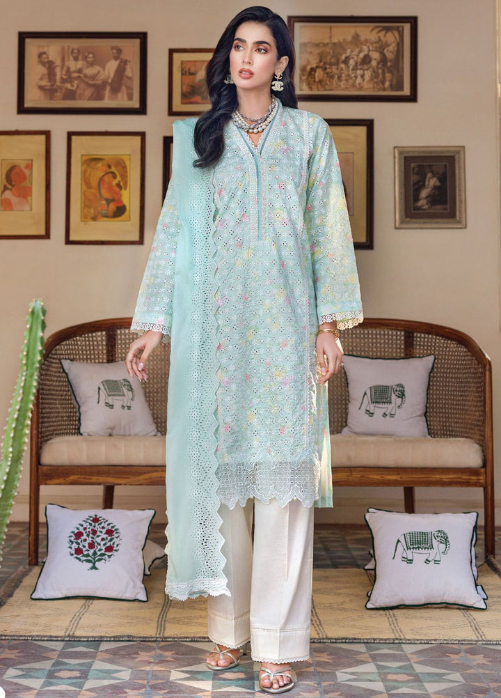 RajBari Embroidered Lawn Suits Unstitched 3 Piece RB24ES D-13 - Summer Collection