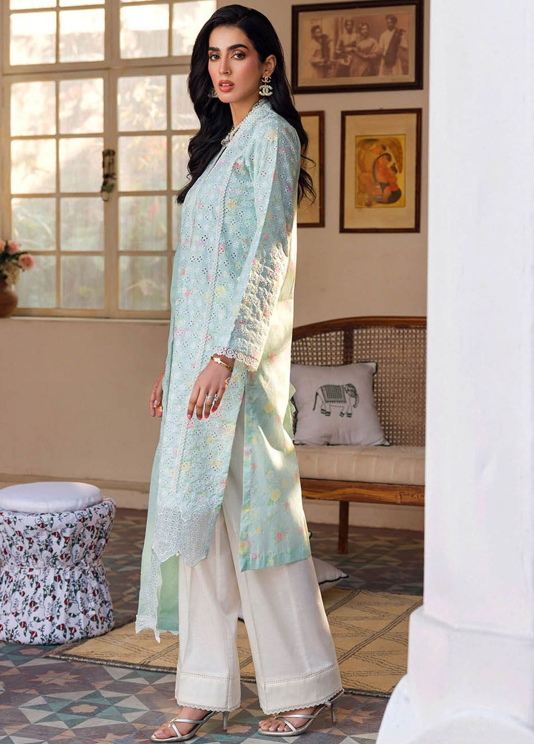 RajBari Embroidered Lawn Suits Unstitched 3 Piece RB24ES D-13 - Summer Collection