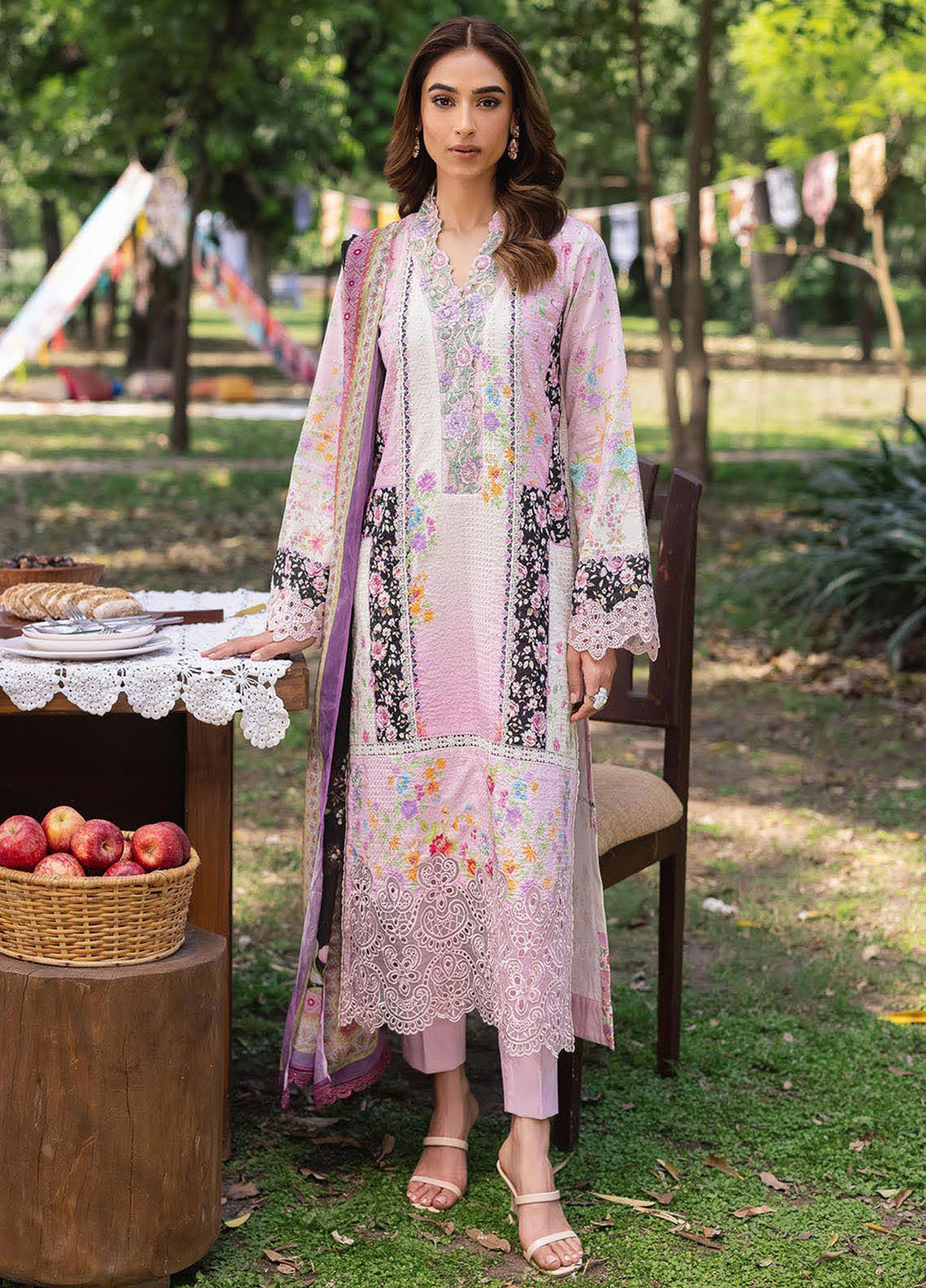 Rajbari Embroidered Lawn Suits Unstitched 3 Piece RB25SP D-01 - Summer Collection