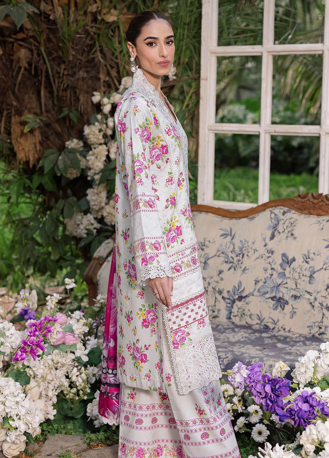 Rajbari Embroidered Lawn Suits Unstitched 3 Piece RB25SP D-02 - Summer Collection