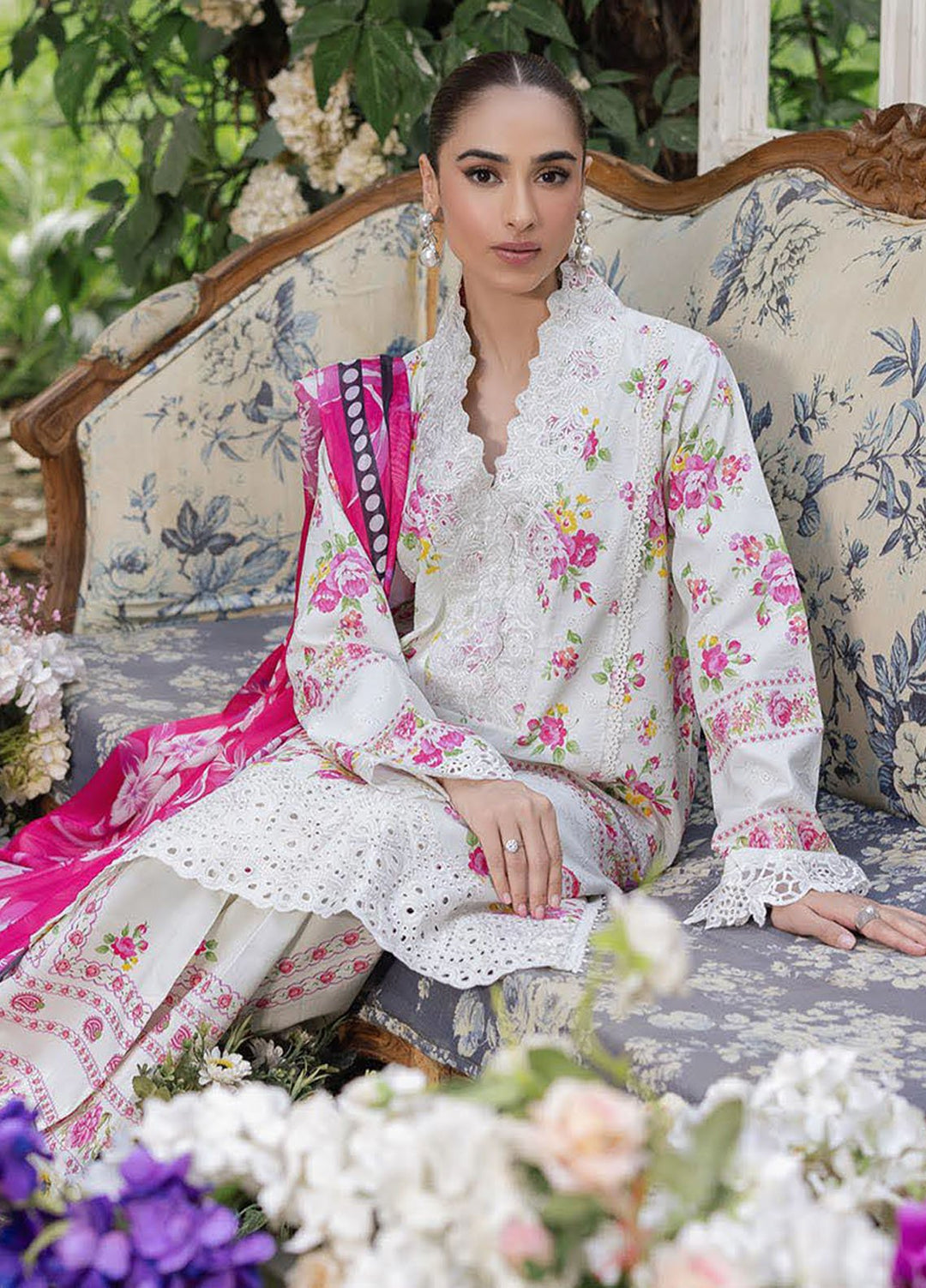 Rajbari Embroidered Lawn Suits Unstitched 3 Piece RB25SP D-02 - Summer Collection