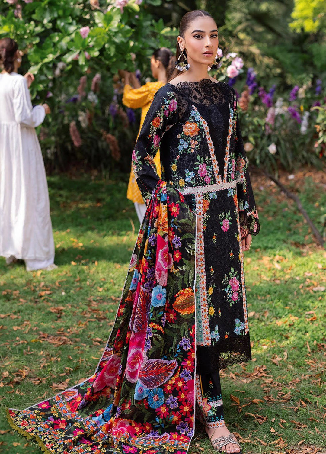 Rajbari Embroidered Lawn Suits Unstitched 3 Piece RB25SP D-03 - Summer Collection