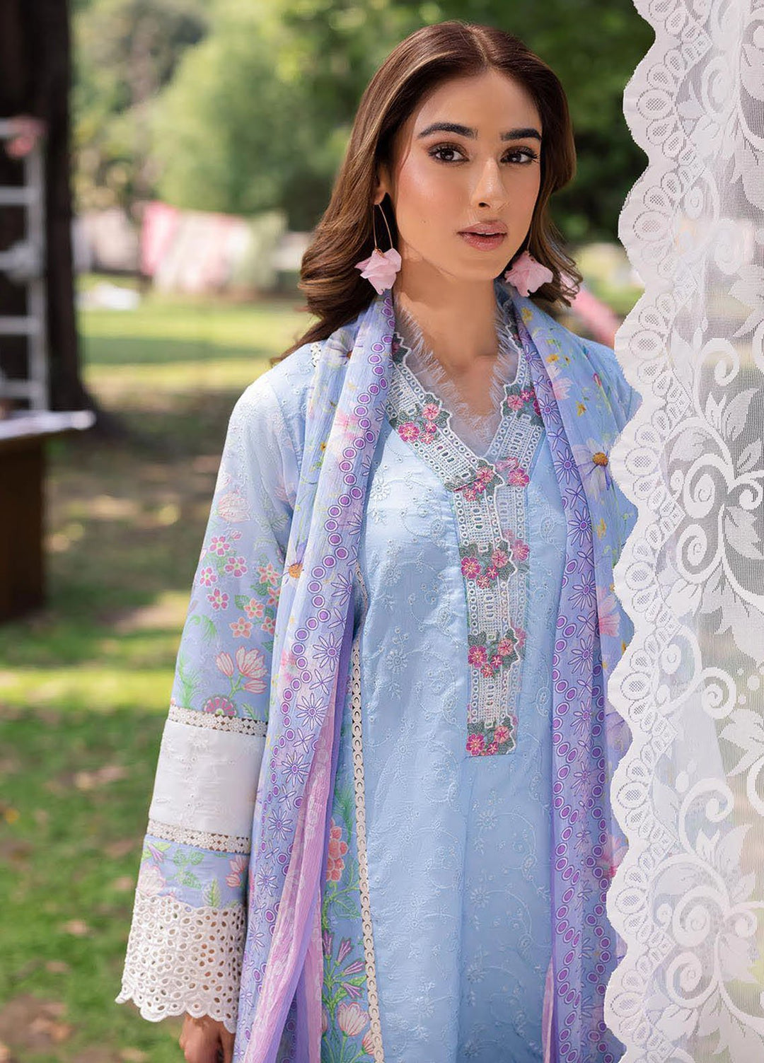 Rajbari Embroidered Lawn Suits Unstitched 3 Piece RB25SP D-04 - Summer Collection
