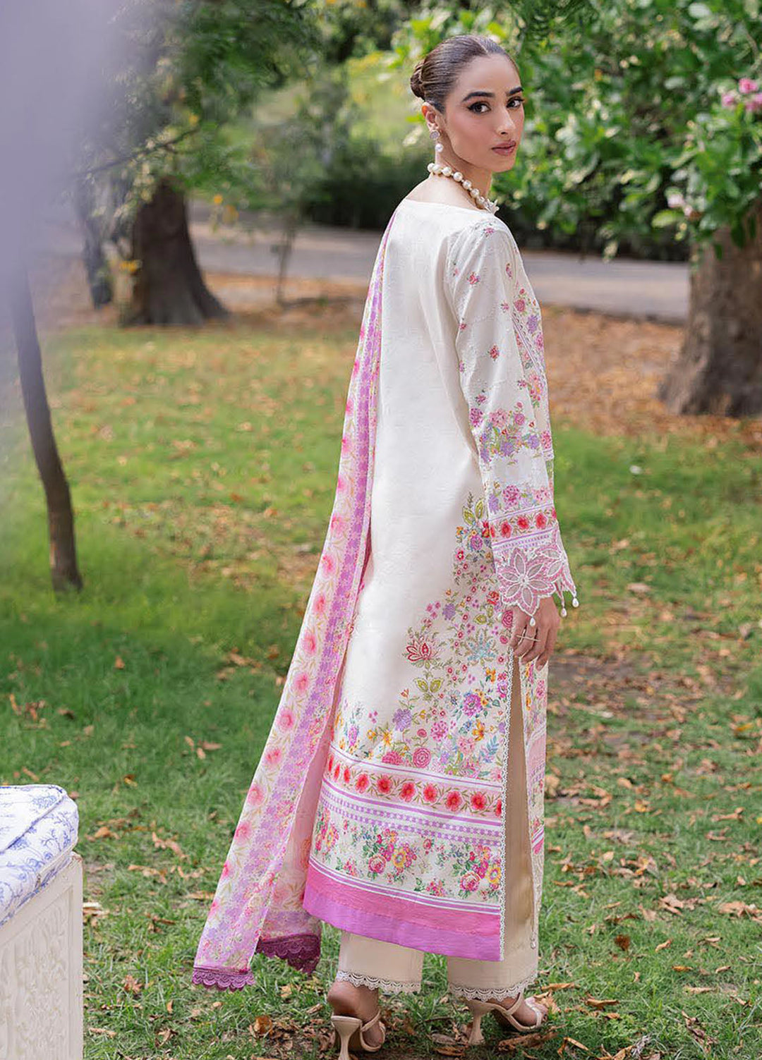 Rajbari Embroidered Lawn Suits Unstitched 3 Piece RB25SP D-07 - Summer Collection