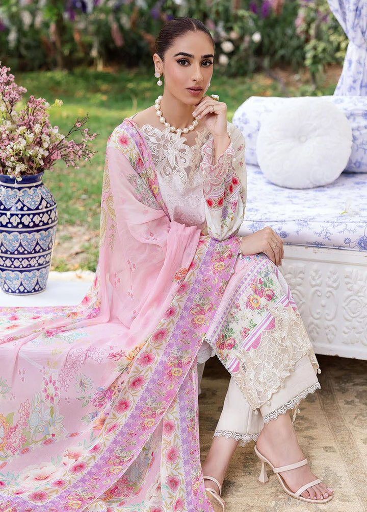 Rajbari Embroidered Lawn Suits Unstitched 3 Piece RB25SP D-07 - Summer Collection