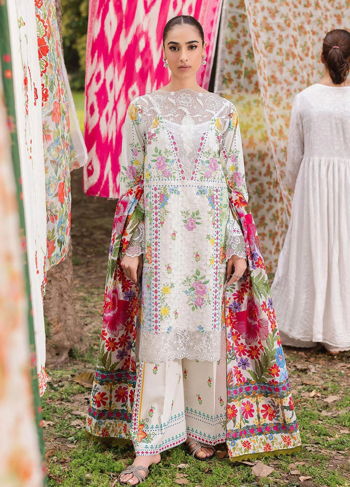 Rajbari Embroidered Lawn Suits Unstitched 3 Piece RB25SP D-08 - Summer Collection