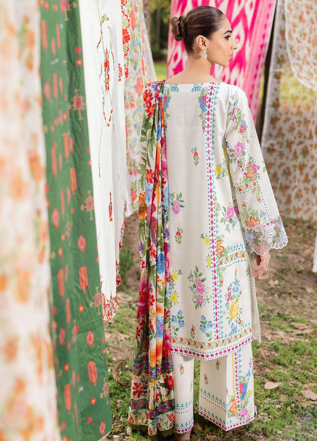 Rajbari Embroidered Lawn Suits Unstitched 3 Piece RB25SP D-08 - Summer Collection