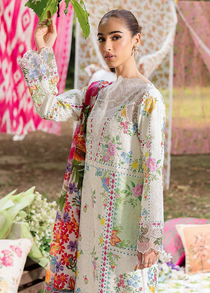 Rajbari Embroidered Lawn Suits Unstitched 3 Piece RB25SP D-08 - Summer Collection