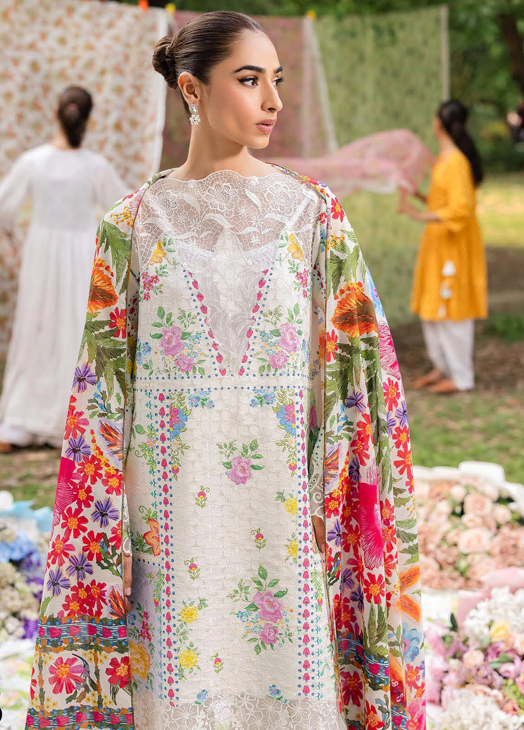 Rajbari Embroidered Lawn Suits Unstitched 3 Piece RB25SP D-08 - Summer Collection