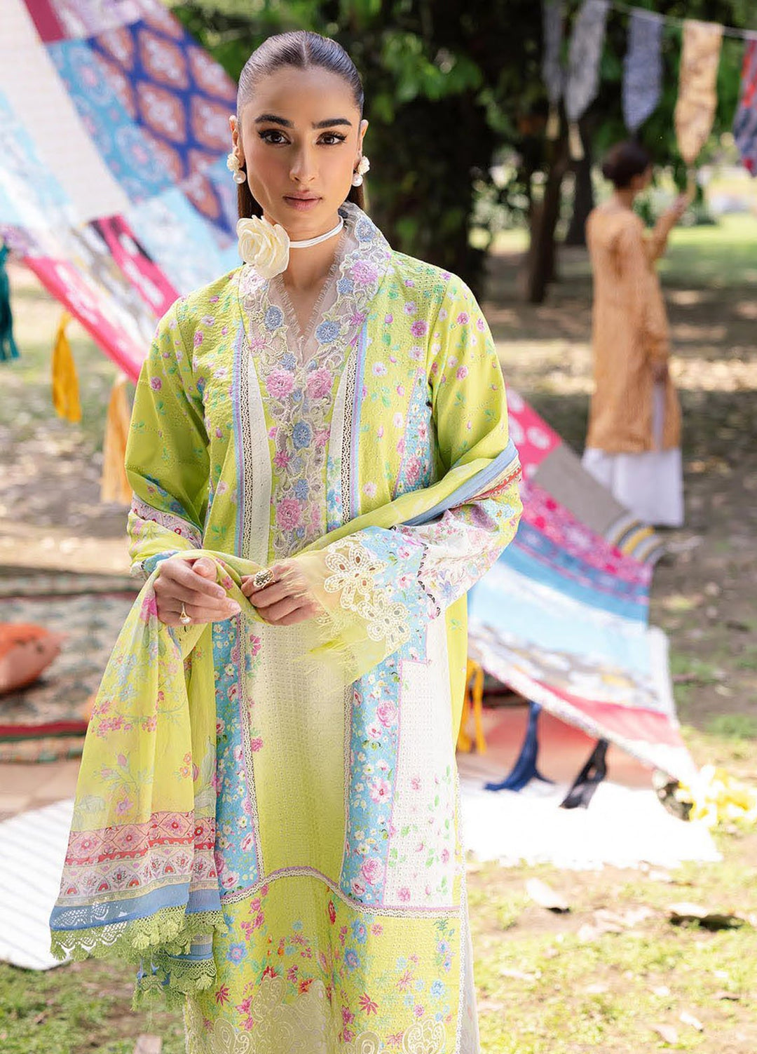 Rajbari Embroidered Lawn Suits Unstitched 3 Piece RB25SP D-09 - Summer Collection