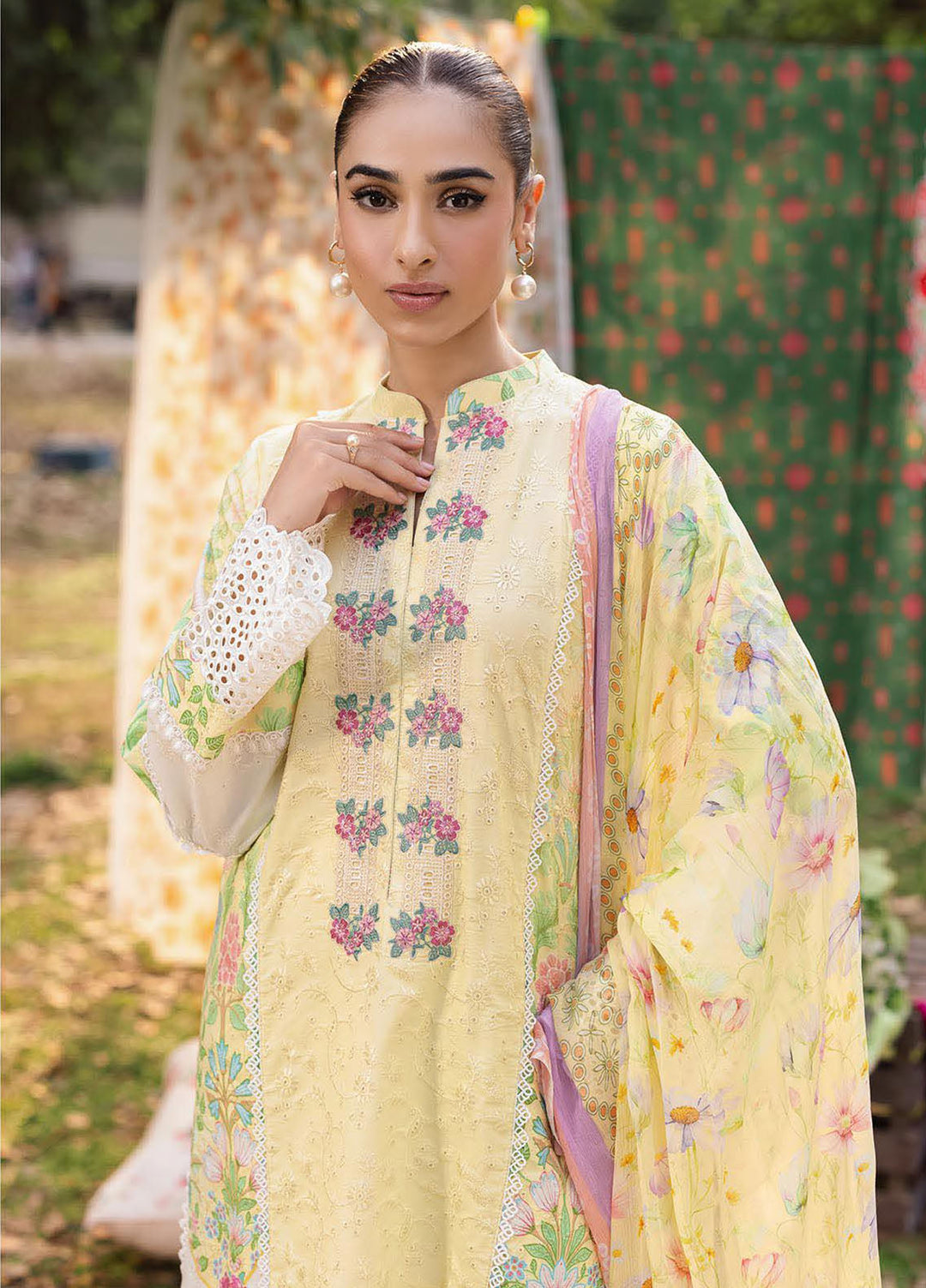 Rajbari Embroidered Lawn Suits Unstitched 3 Piece RB25SP D-11 - Summer Collection