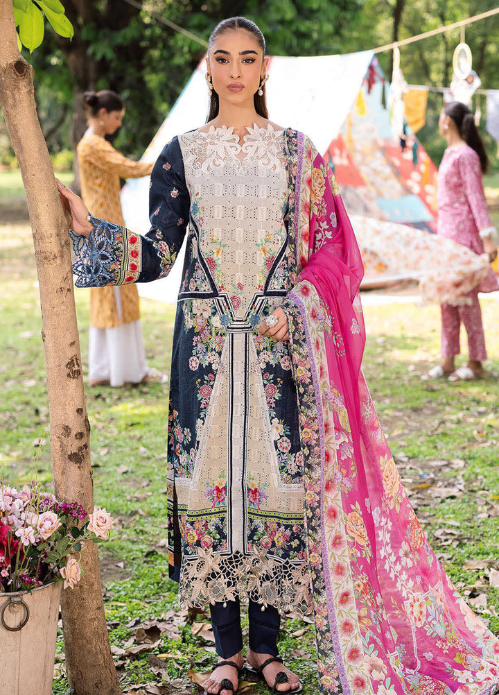 Rajbari Embroidered Lawn Suits Unstitched 3 Piece RB25SP D-12 - Summer Collection