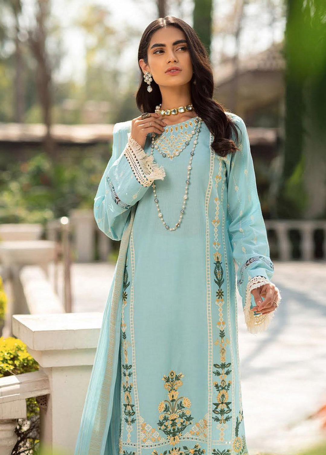 RajBari Embroidered Lawn Suits Unstitched 3 Piece RB22J 1B - Exclusive Collection