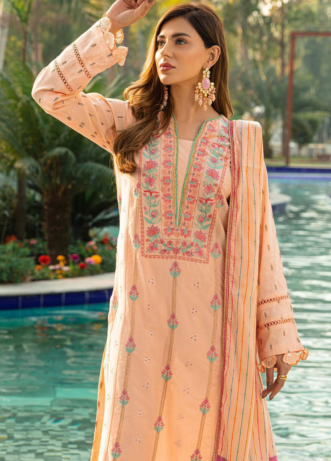 RajBari Embroidered Lawn Suits Unstitched 3 Piece RB22J 8A - Exclusive Collection