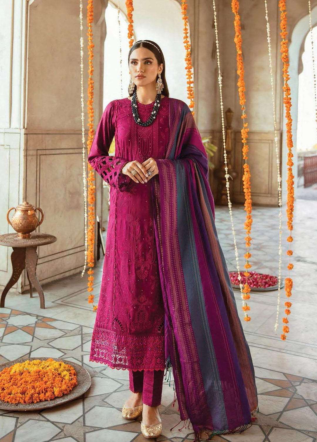 RajBari Embroidered Chikankari Suits Unstitched 3 Piece RB21PC 03A - Winter Collection