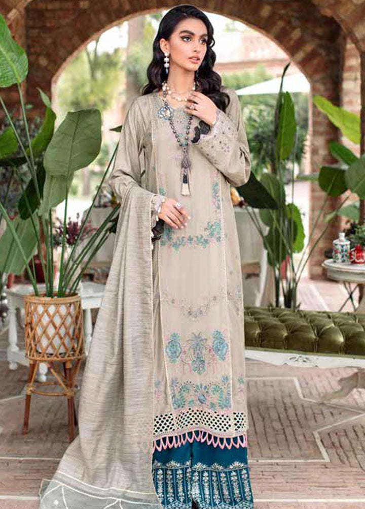 RajBari Embroidered Viscose Silk Suits Unstitched 3 Piece RB22FW 3B - Luxury Collection