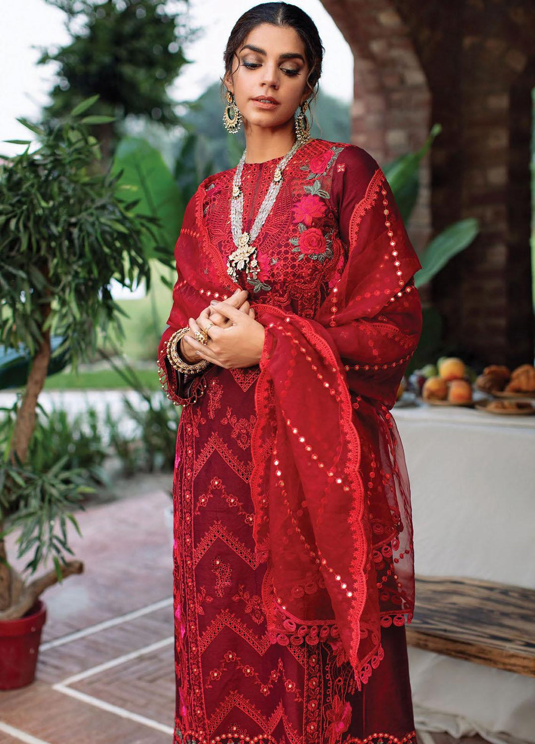 RajBari Embroidered Cotton Silk Suits Unstitched 3 Piece RB22FW 5A - Luxury Collection