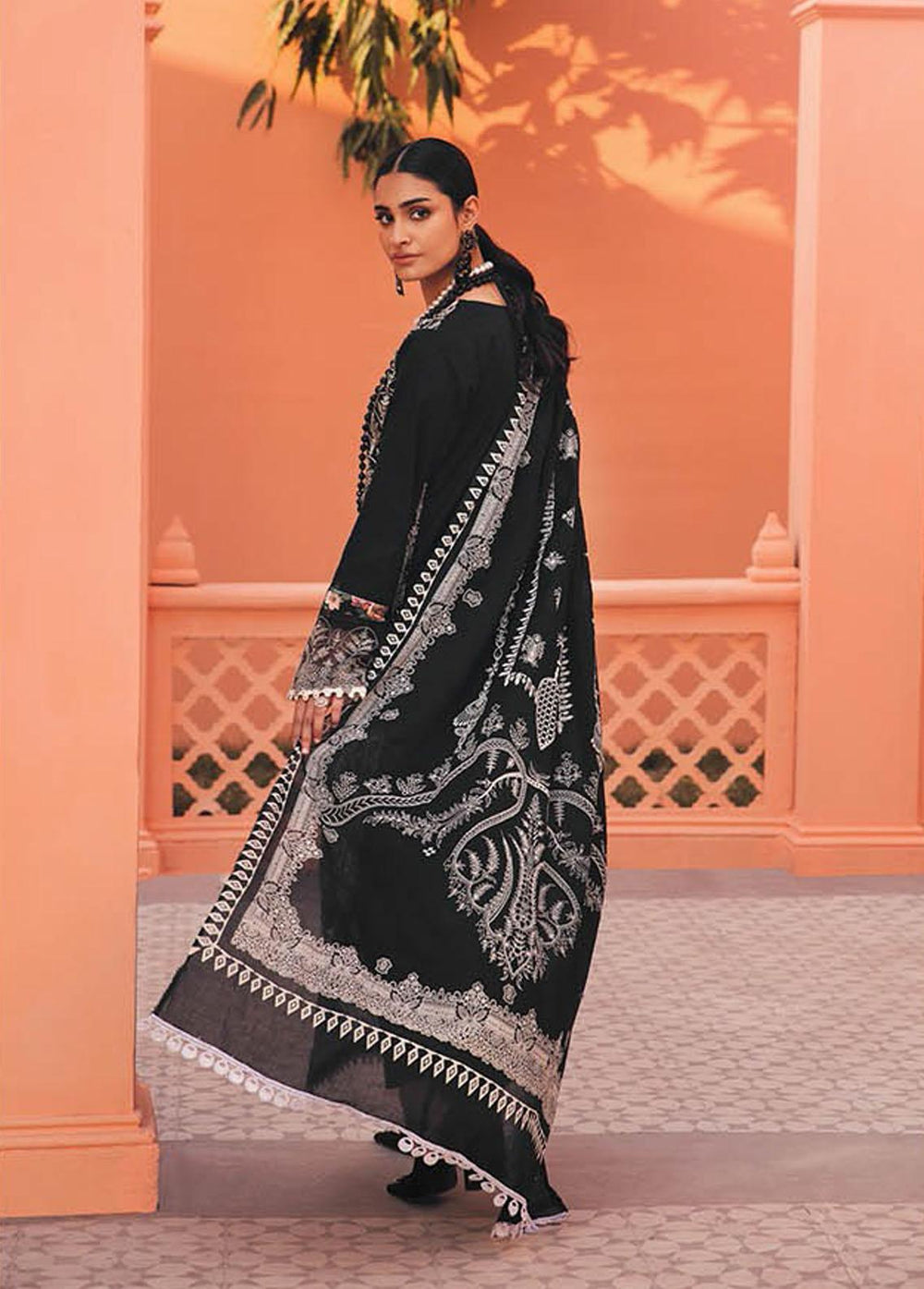 RajBari Embroidered Jacquard Suits Unstitched 3 Piece RB23F 2B - Luxury Collection