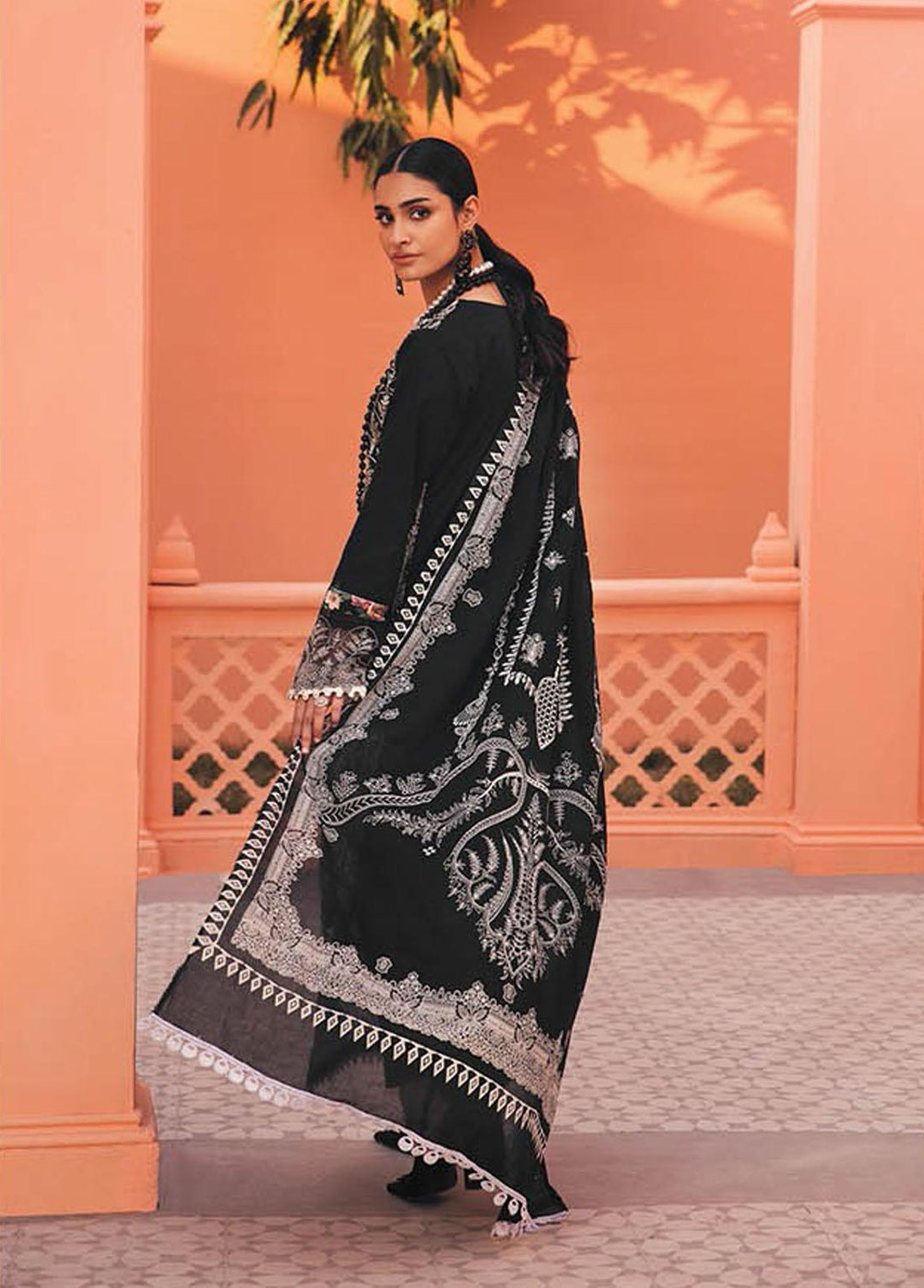 RajBari Embroidered Jacquard Suits Unstitched 3 Piece RB23F 2B - Luxury Collection