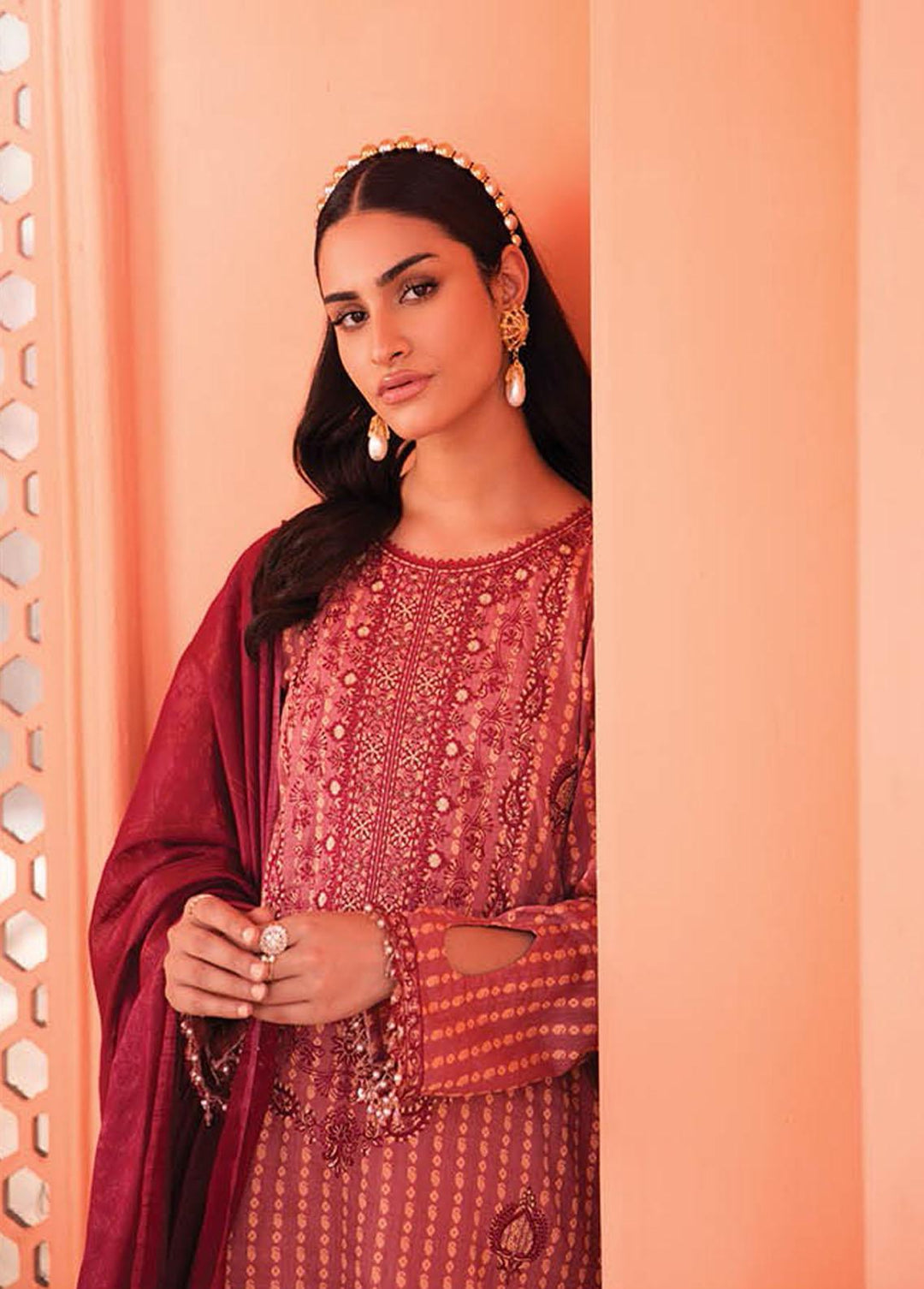 RajBari Embroidered Jacquard Suits Unstitched 3 Piece RB23F 7B - Luxury Collection