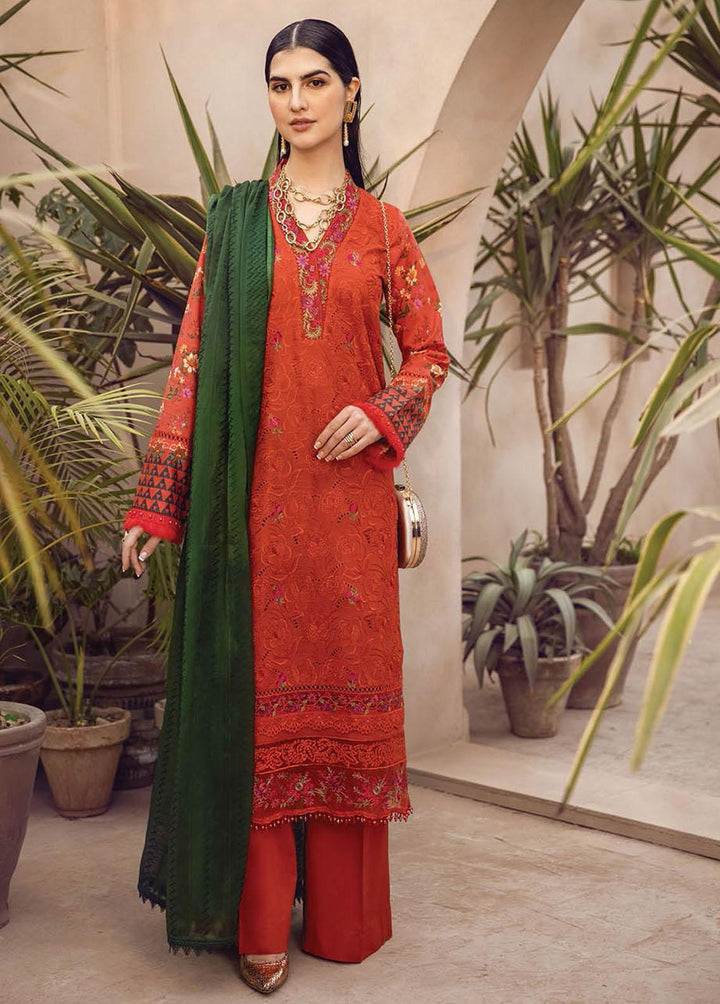 RajBari Embroidered Chikankari Suits Unstitched 3 Piece RB23CK 1B - Premium Collection