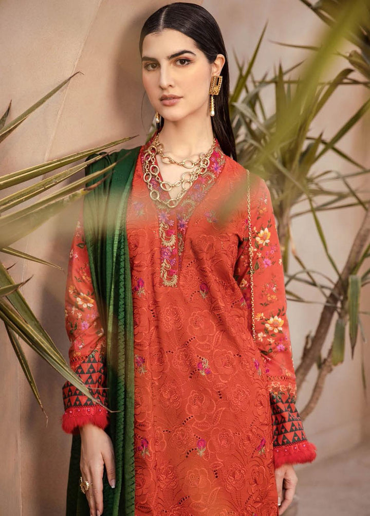 RajBari Embroidered Chikankari Suits Unstitched 3 Piece RB23CK 1B - Premium Collection